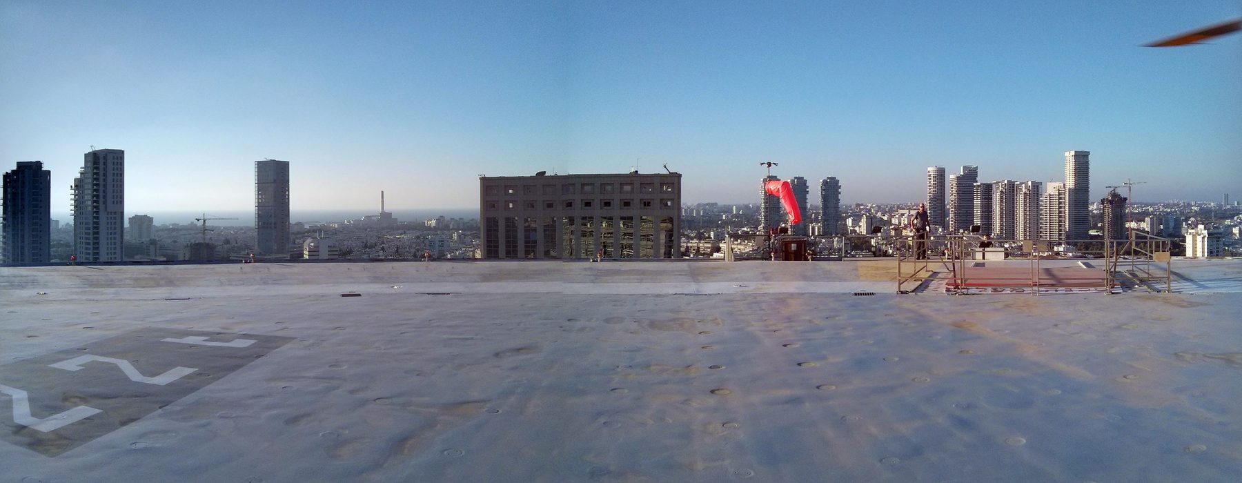 Tel Aviv helipad at dusk